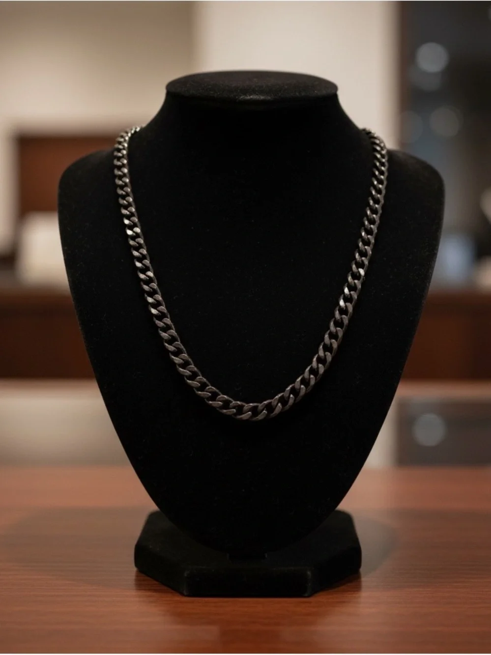Men's Black Chain Necklace - Sleek Grooming Accessory